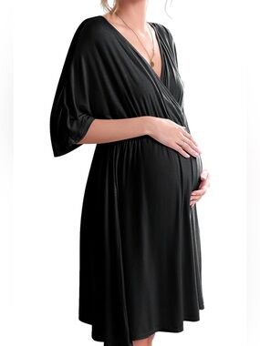 Ekouaer Labor Delivery Maternity Nursing Nightgown Sleepwear for Breastfeeding